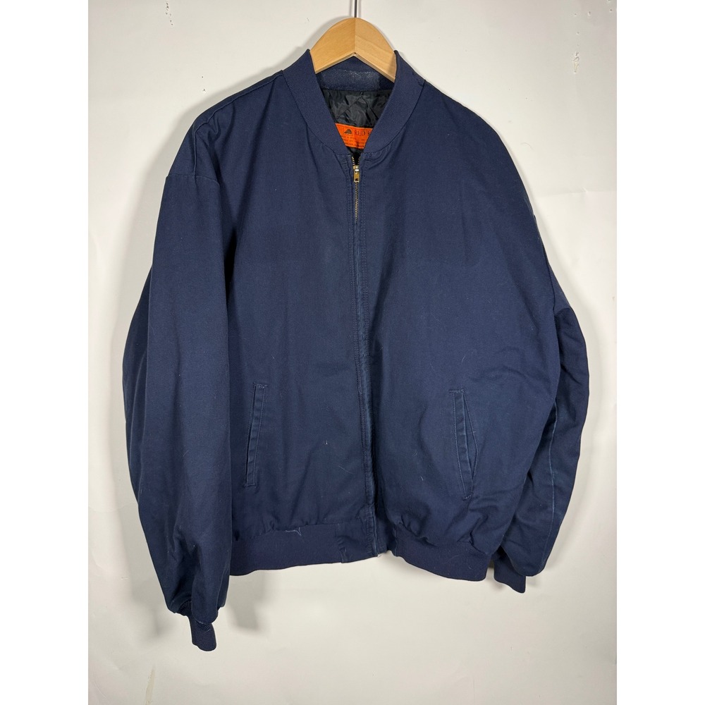 Red Kap Mens Navy Blue Quilted Lined Bomber Jacket JT38NV XL-RG Workwear Zip Up